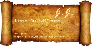 Juszt Juliánusz névjegykártya